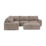 Broadgate Textured Velvet Double Corner & Footstool Set