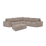 Broadgate Textured Velvet Double Corner & Footstool Set