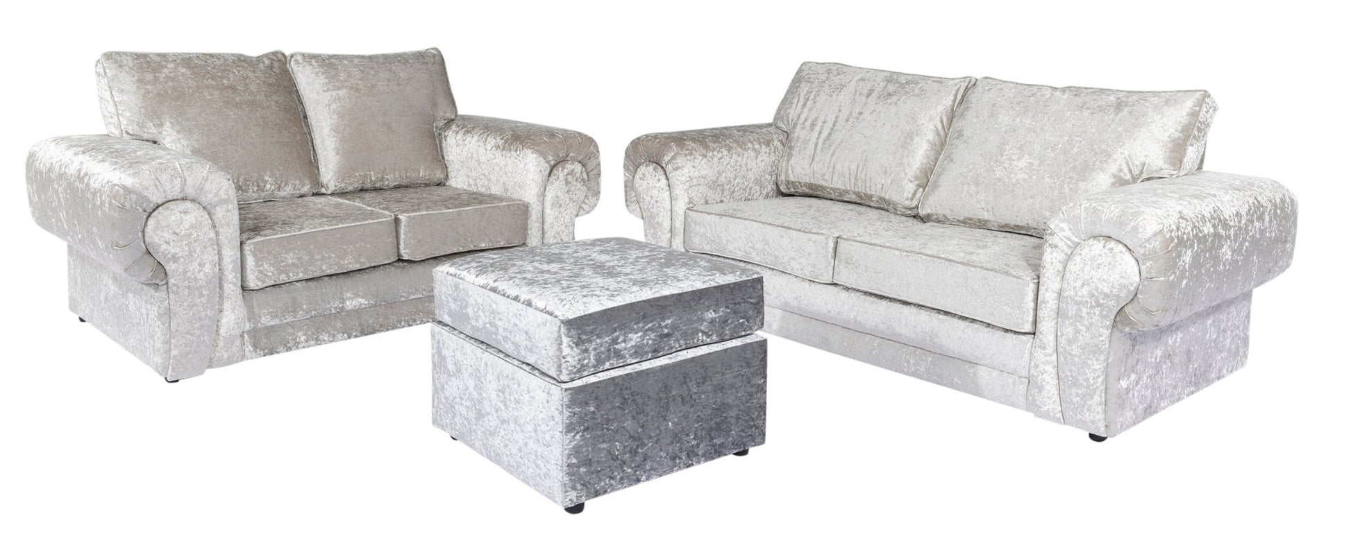 Silver Verona Crushed Velvet - Sofa Empire UK