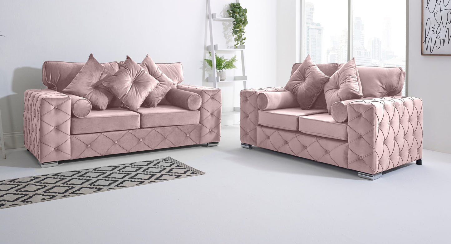 Milton 3+2 Fullback + Bolster / Buttoned Cushions - Sofa Empire UK