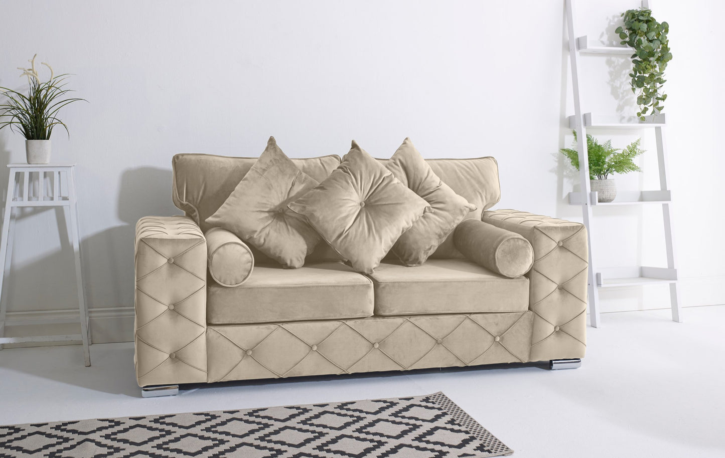 Milton 3+2 Fullback + Bolster / Buttoned Cushions - Sofa Empire UK